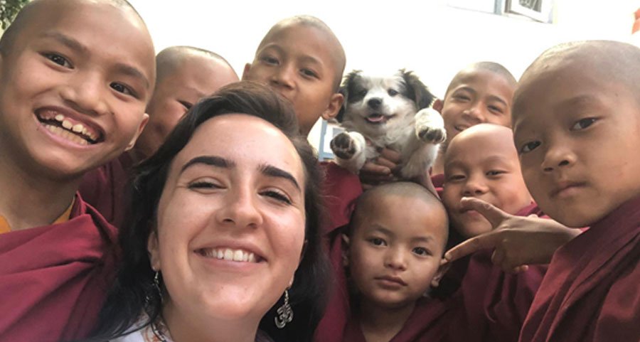 monk teaching project in nepal