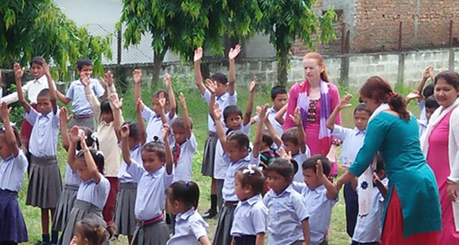 teaching english in rural school in nepal